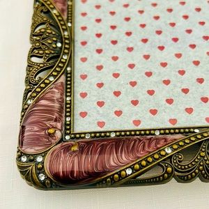 Photo Frame~Beautiful Standing~Rhinestones, Purple & Brass